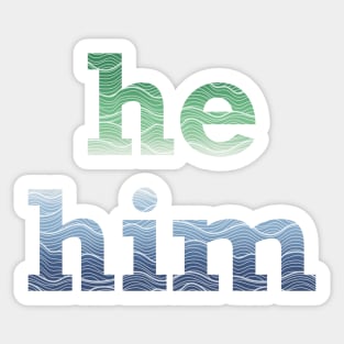 He Him Waves Sticker